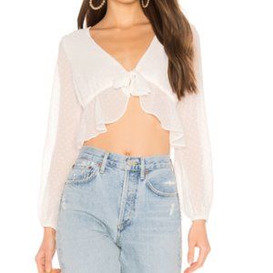 Revolve Superdown Ellie Tie Front Top - White